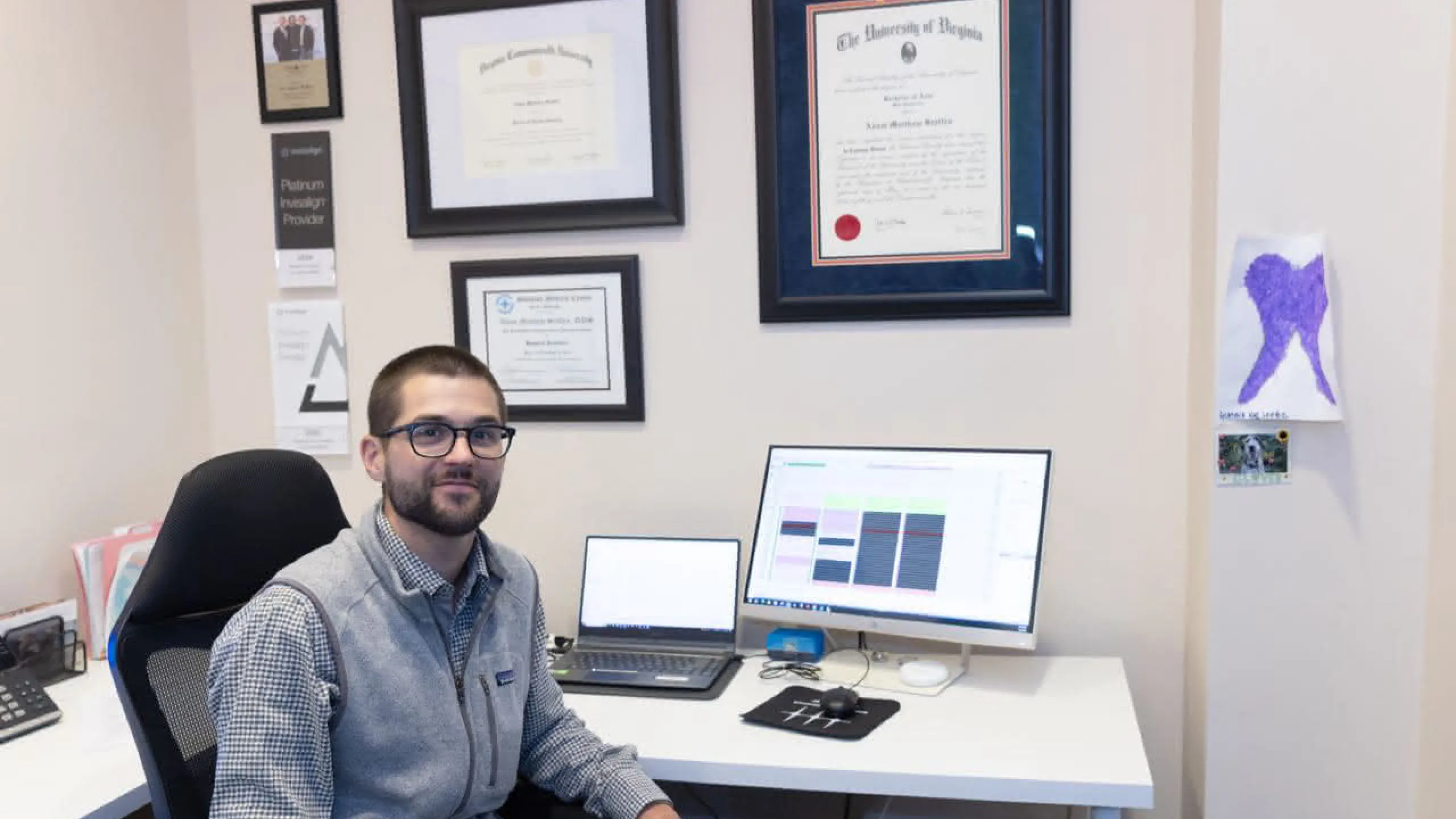 Dr. Adam Staffen at his desk