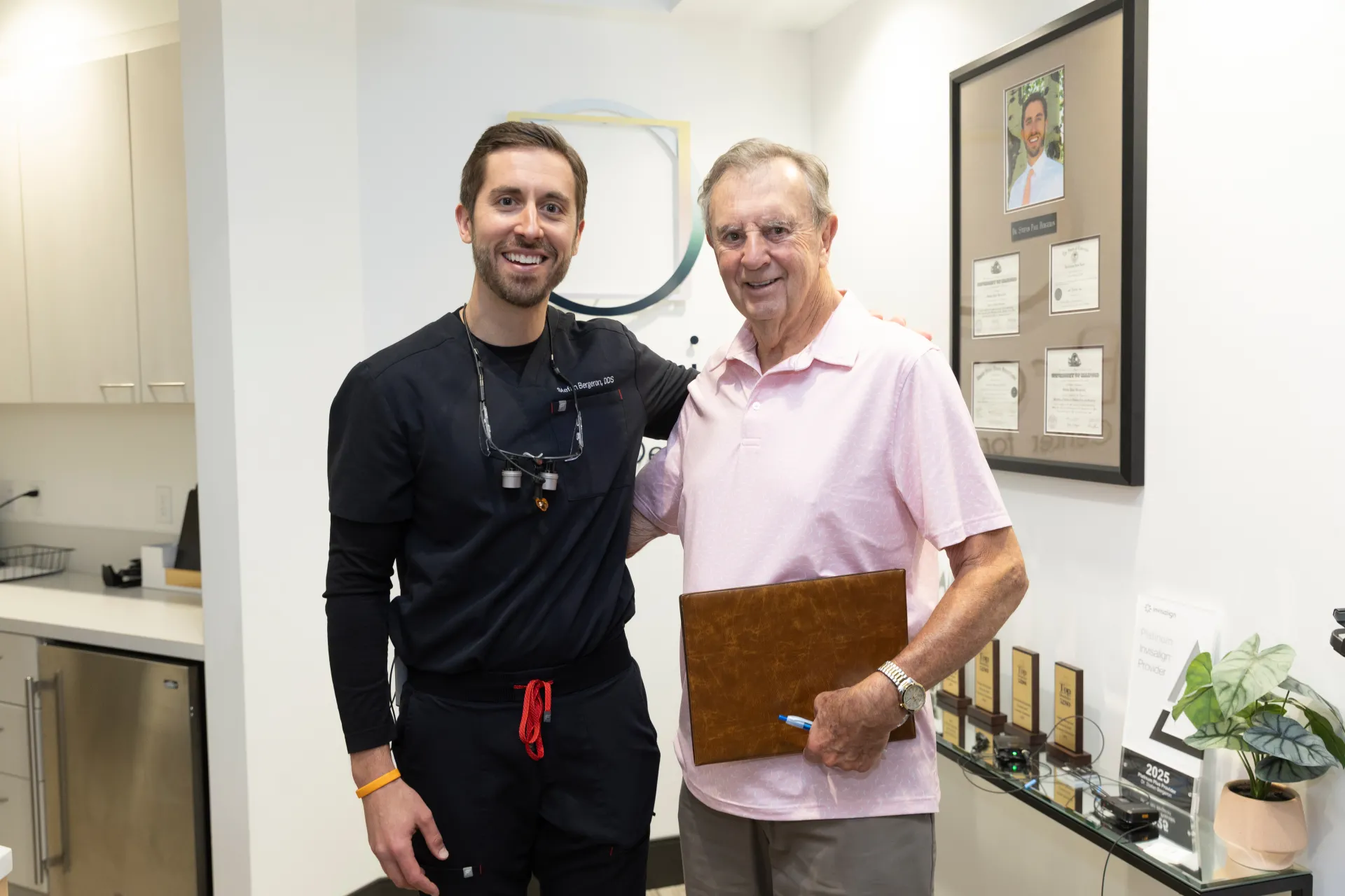 Dr. Staffen smiling with a great patient!