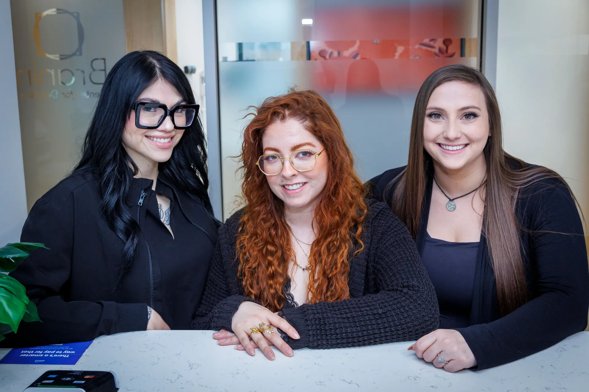 Smiling employees