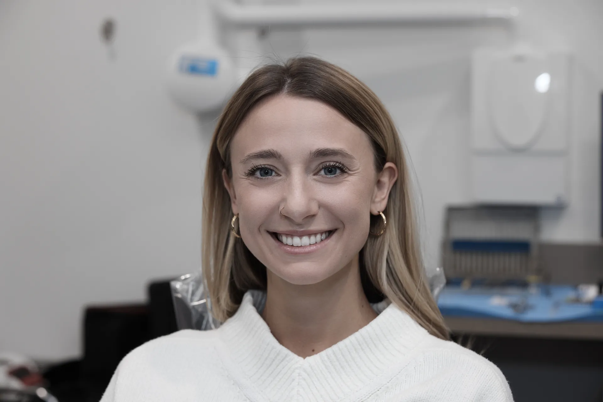 A smiling happy patient