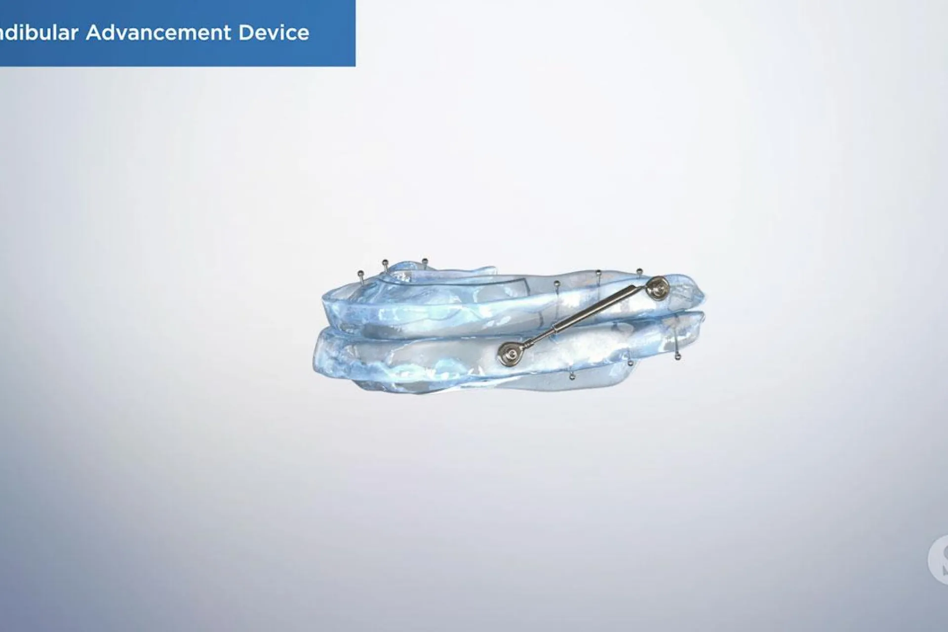A video still - Sleep Appliance with an image showing an oral sleep appliance.