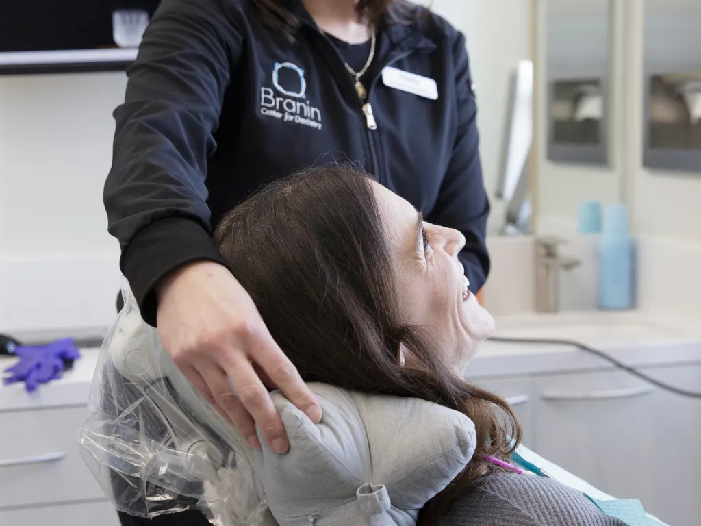 Team member with patient.