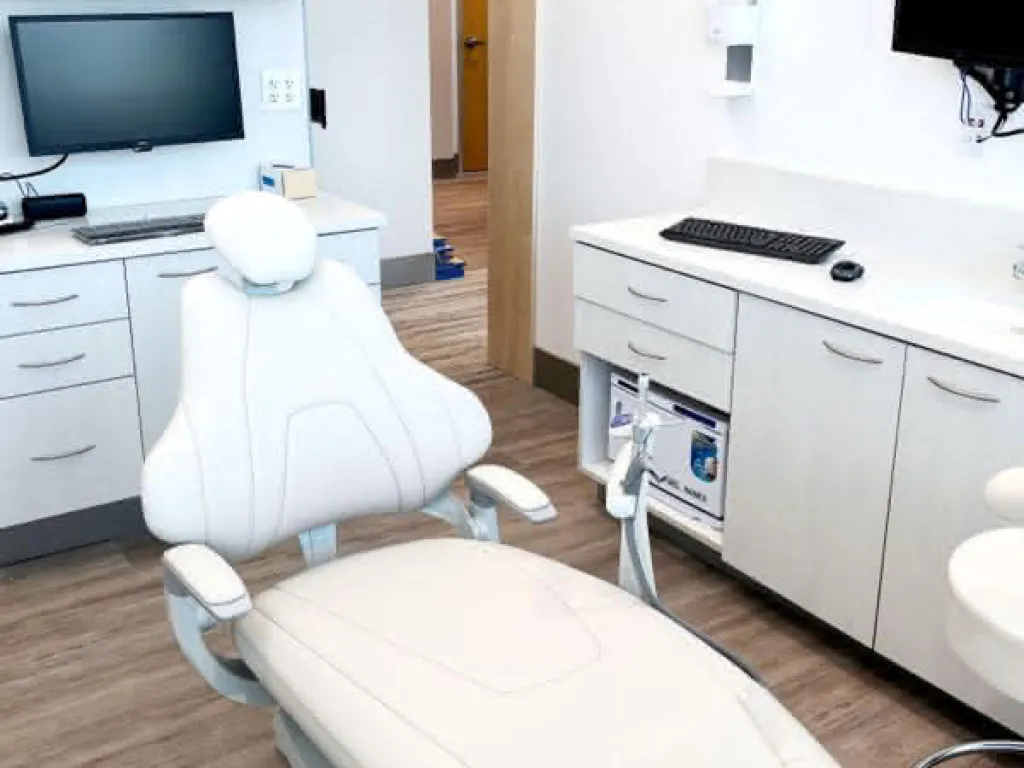 A white dentist chair