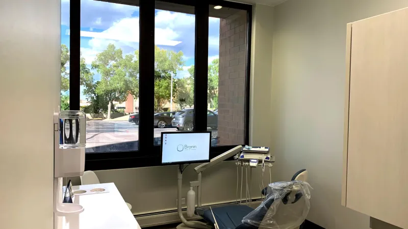 An examination room with large window and plenty of light